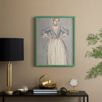 «Vintage Portrait Print», reproduction encadrée Cxx - bois massif