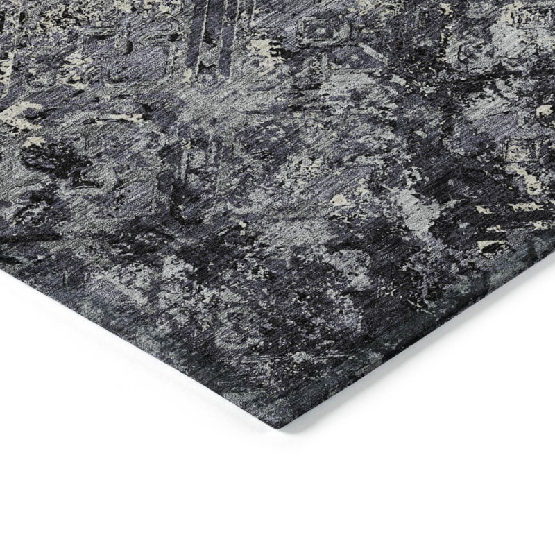Tapis intérieur / extérieur lavable à la machine Mahaney ACN768 Sky, Rectangle 9' x 12'