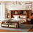 Twin Size Wooden Bed with Two Storage Lockers, Drawer, and Storage Shelf on Headboard-107785650