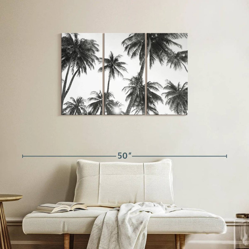 Harnek tropical en noir et blanc, H 24 po x l 38 po