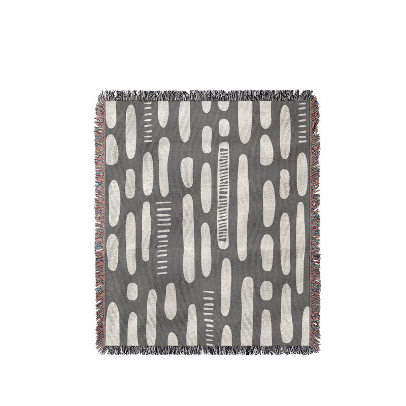 Jeté en coton Deka, Gris, 60 x 60