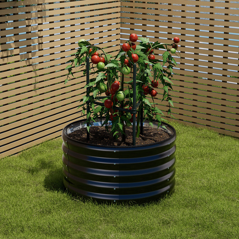 Metal Raised Garden Bed, 40cm H x 80cm W x 80cm D, Black