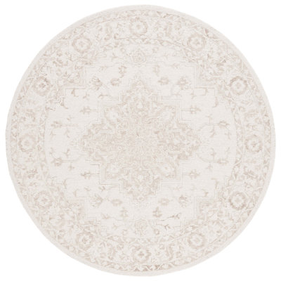 Oriental Hand Tufted Wool/Cotton Oriental Rug in Ivory/Beige