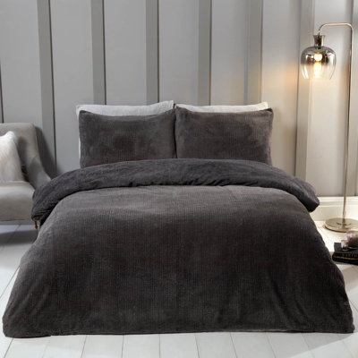 Denton Polyester Solid Colour Duvet Cover Set with Pillowcases