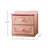 Wooden 2 Drawers Nightstand In Pink Finish