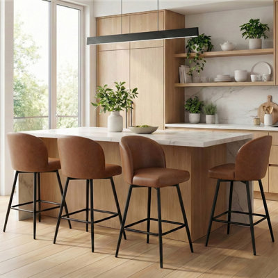 360°swivel Barstool Counter Height Barstools With Back