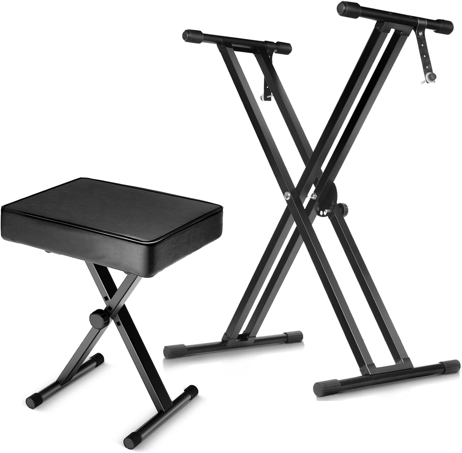 5 Core Keyboard Stand Double X Style Adjustable Piano Riser + Keyboard ...
