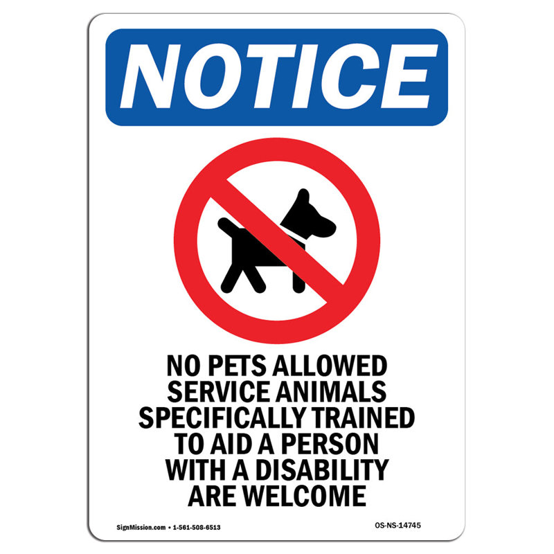 No Pets Allowed Service Sign