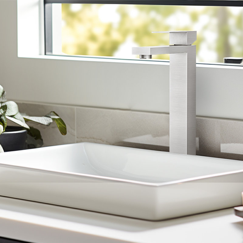 Forious® Vessel Sink Faucet Single-handle Bathroom Faucet with Drain Assembly, Stainless Steel