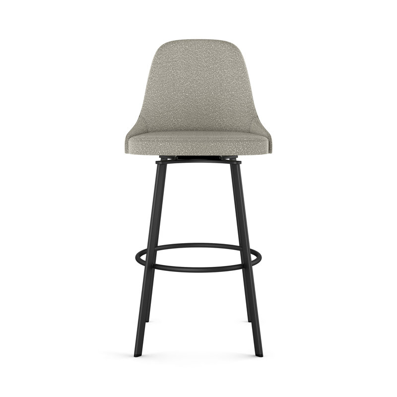 Tabouret de bar et de comptoir Isumi, Tabouret de comptoir (siège d'une hauteur de 26,5, Noir, Beige clair