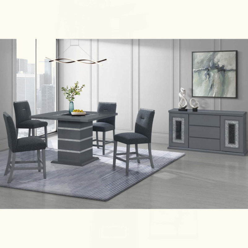 Ensemble de deux tabourets de bar de style contemporain avec sièges rembourrés et dossier à lattes, idéal pour les cuisines et les bars modernes