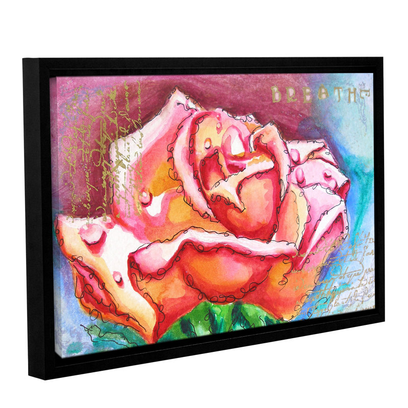 «Breathe», reproduction d'art sur toile, H 12 po x l 18 po x P 2 po, Cadre noir