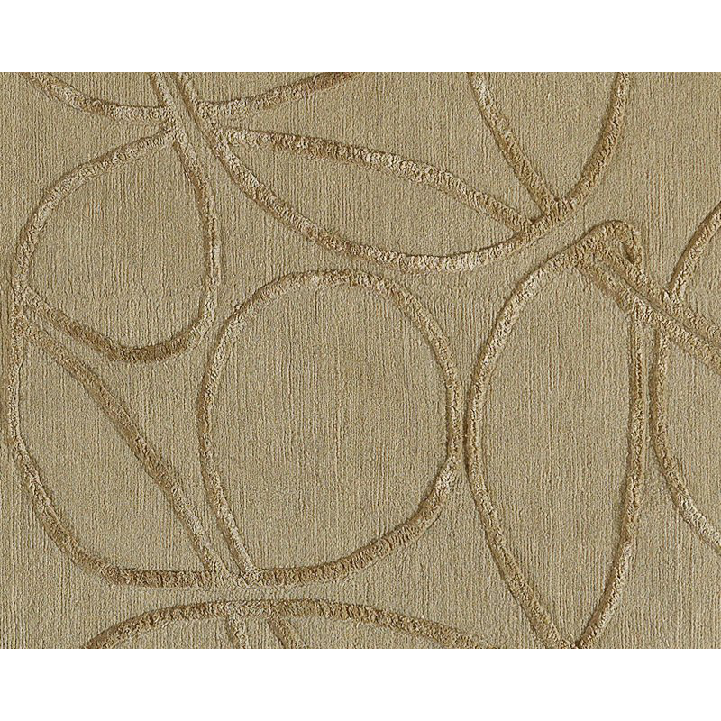 Clover Geometric Hand-Knotted Wool/Silk Beige/Neutral Area Rug, Rectangle 8' x 10', Beige