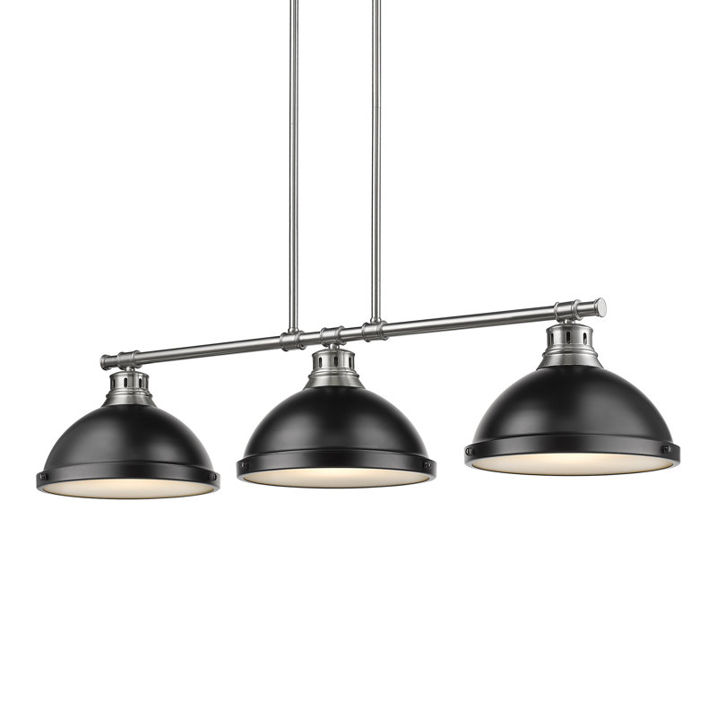 Drakeford 3 - Light Kitchen Island Pendant, Pewter, Matte Black