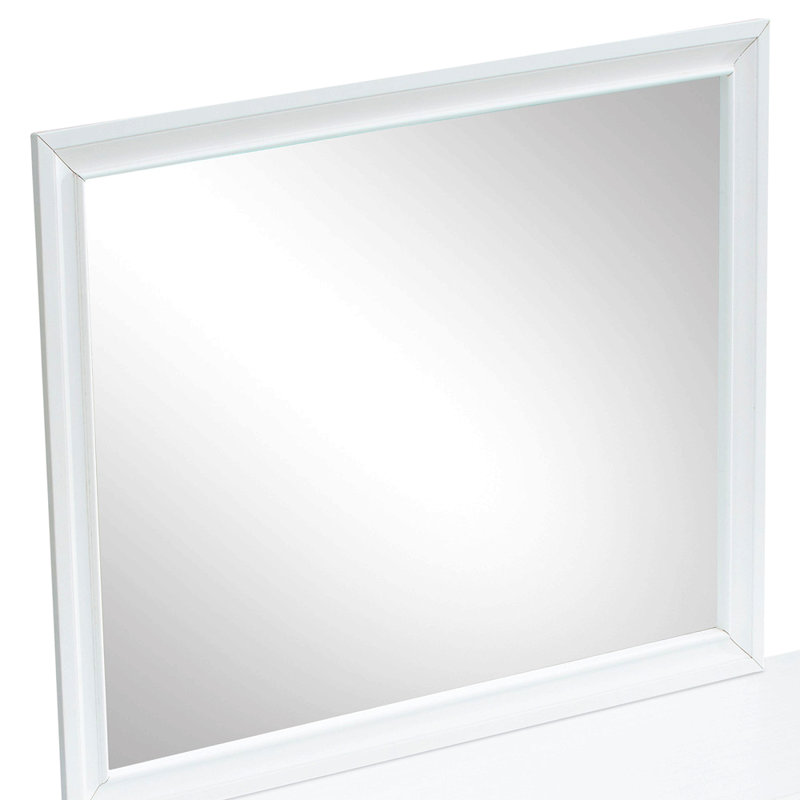 Miroir mural moderne pour salle de bain, Blanc, Rectangulaire, 37 po x 46 po