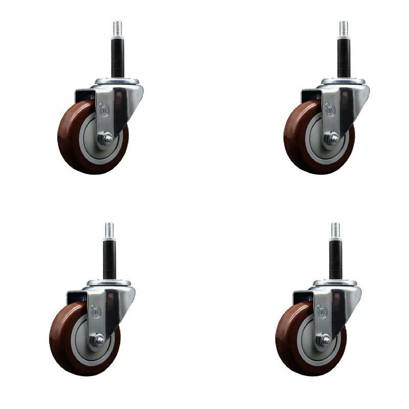 Ensemble de roulettes extensibles 3,5 pouces 3,5 pouces, Marron