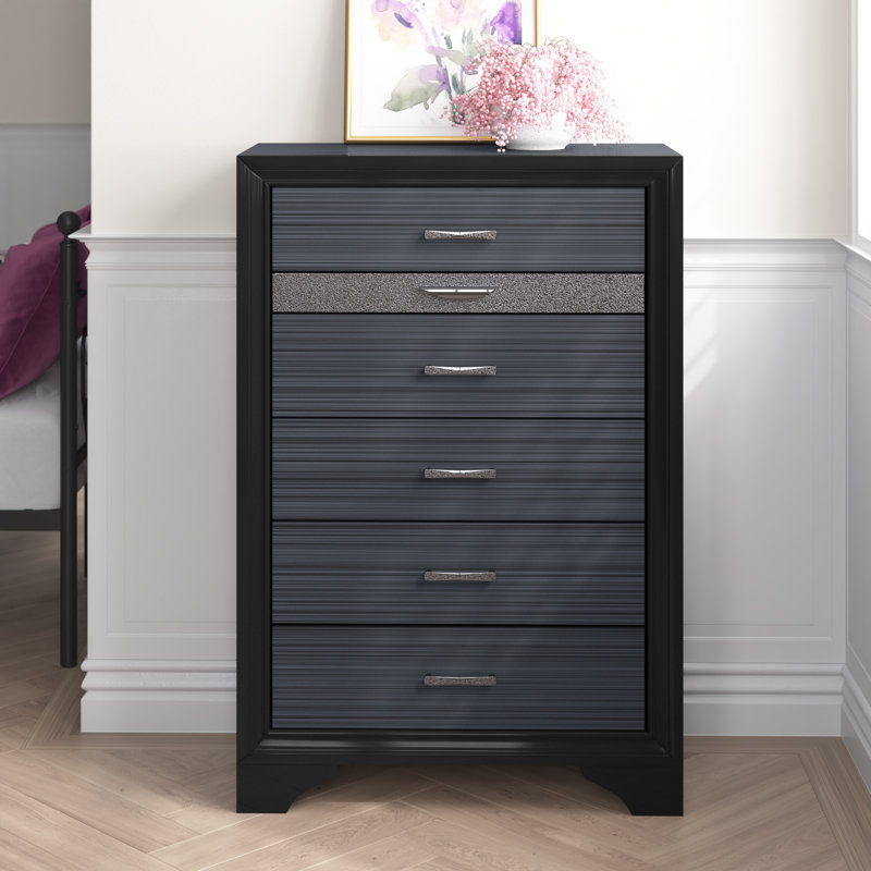 Carman 6-Drawer Rectangular Chest, Black