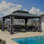 Purple Leaf 13' X 15' Permanent Gazebo With Metal Roof Outdoor Hardtop Gazebo With Light For Patio Lawn And Garden Curtains And Netting Included Grey