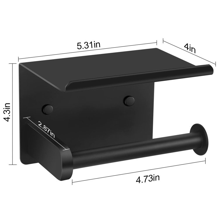 KIBI KBA1209MB Deco Bathroom Hardware Accessory Tissue Holder Matte Black