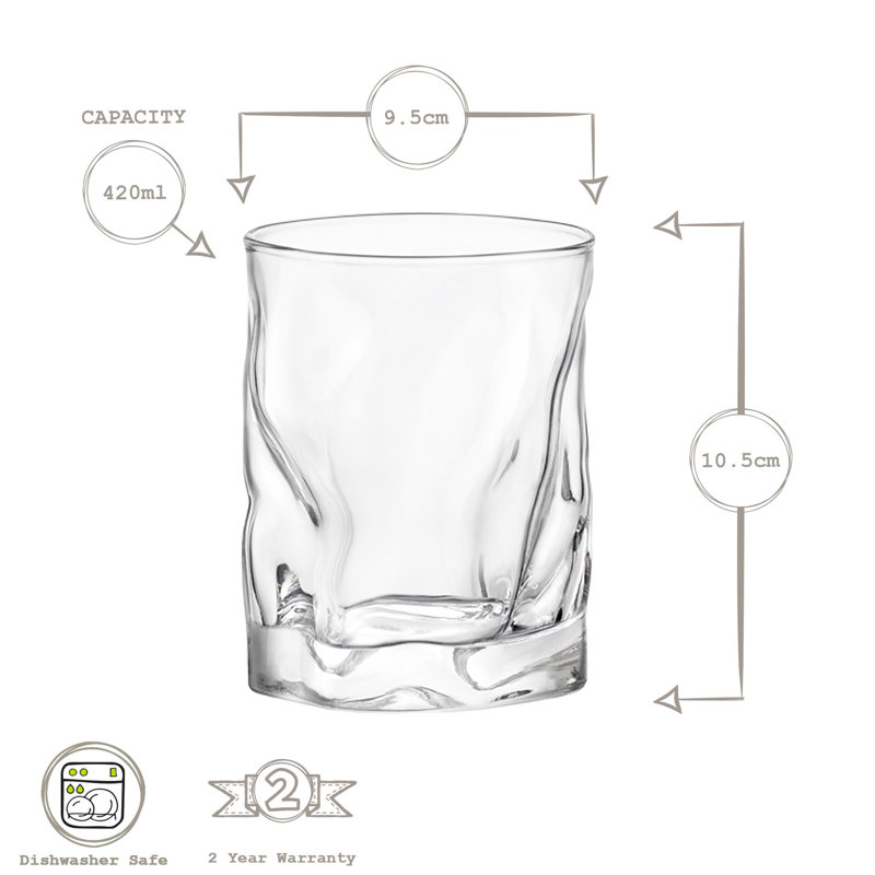 Sorgente Double Whisky Glasses - 420ml, 6