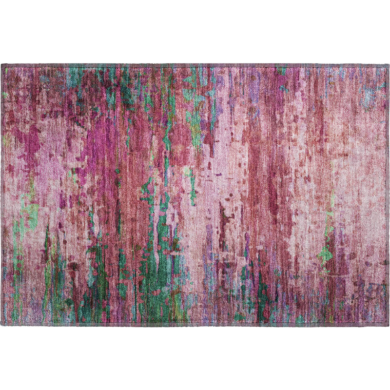 Premium Machine Washable Mayfield AMF2035 Abstract Rug, 1'8" x 2'6", Pink