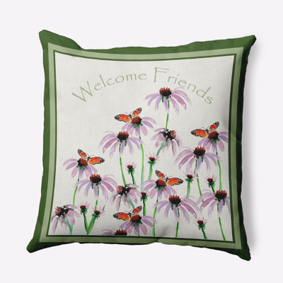 Floral Polyester Throw Pillow
