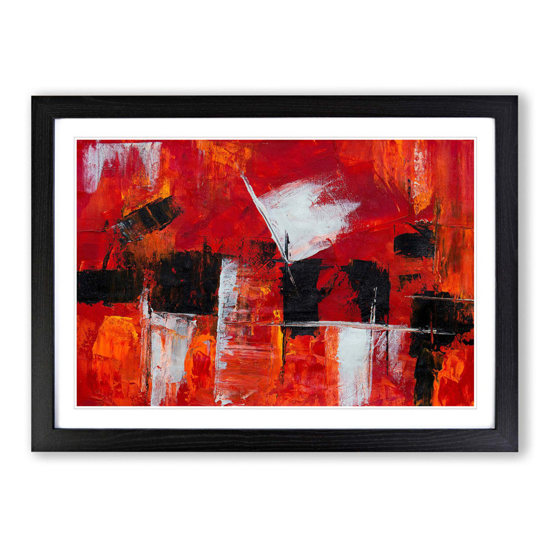Abstract Art Painting Vol.263 by S.Johnson - Picture Frame Painting Print, Black Framed, 48cm H x 65cm W x 2cm D