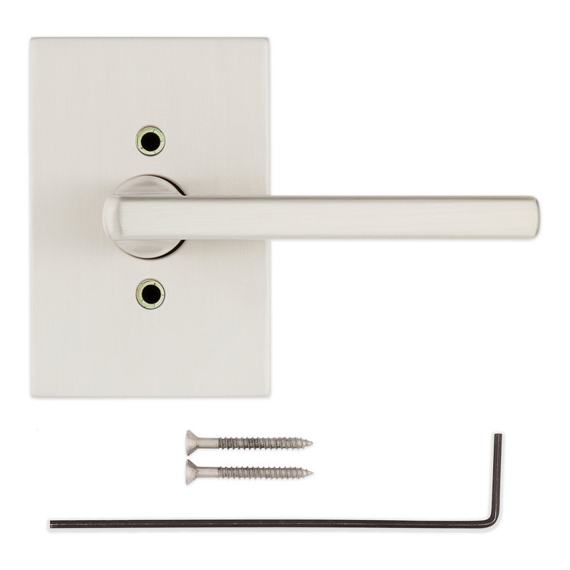 Halifax Dummy Lever with Rectangular Rose, Satin Nickel