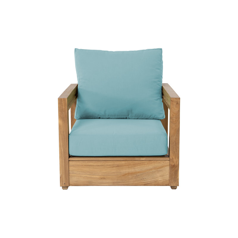 Chatsworth Outdoor 5 - Piece Teak Conversation Set, Canvas Spa Sunbrella® Canvas