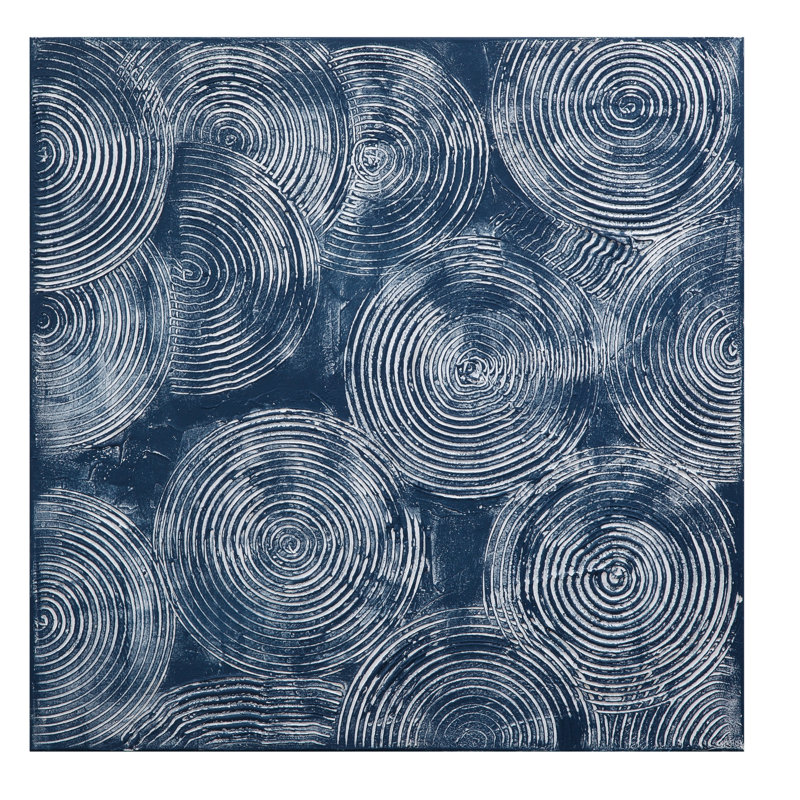 Art sur toile indigo spirale