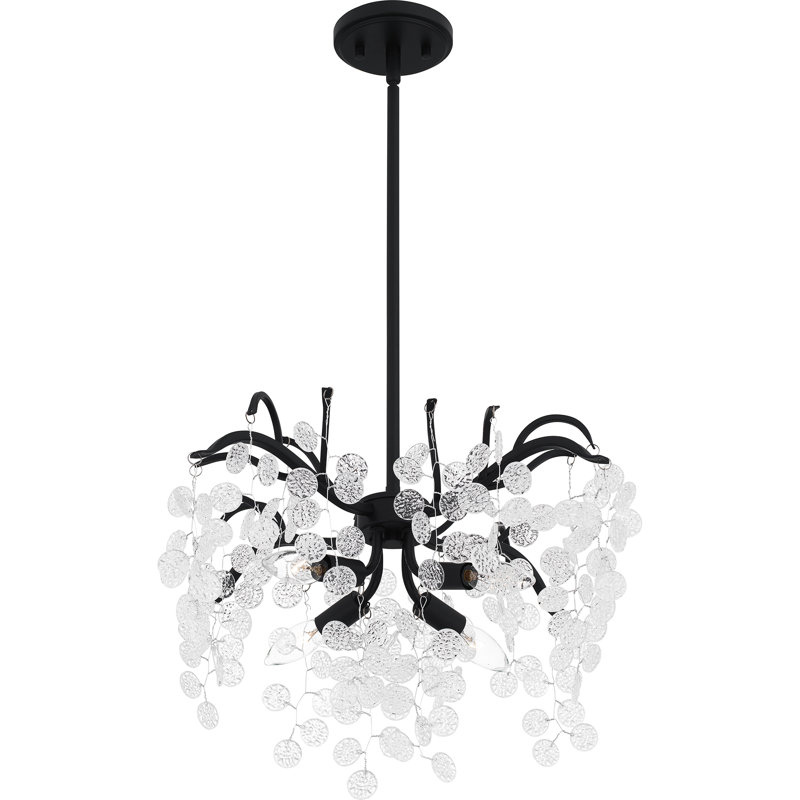 Keasha 4-Light Leaf Pendant Light, Black