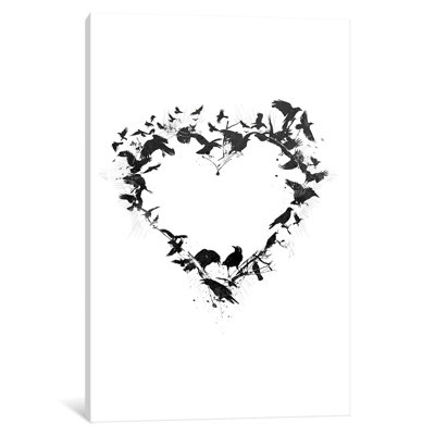 « oiseau cœur », impression sur toile tendue