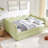 Full Size Cozy Gingham Daybed With Twin Size Trundle  No Box Spring Needed, With USB Port And Adorable Wave Shaped, Linen Fabric-678995101