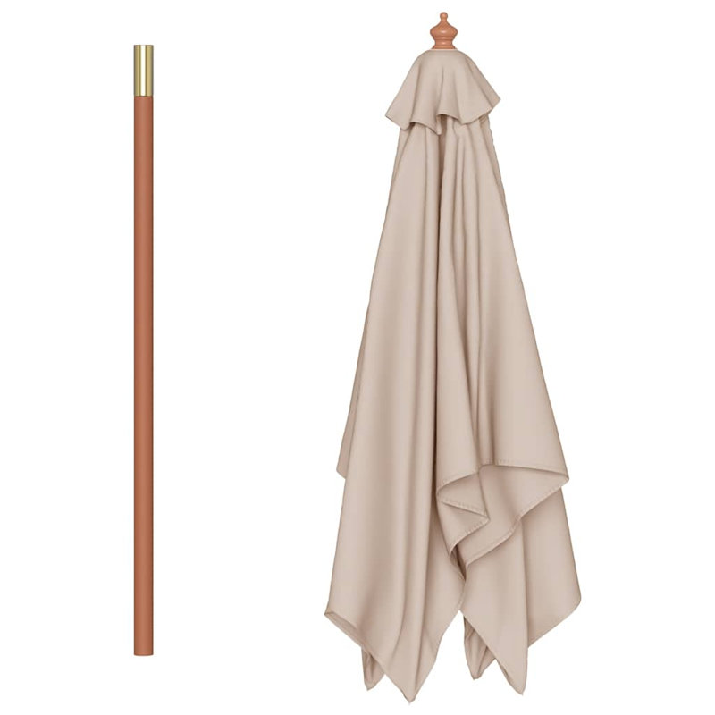 Parasol de patio avec poteau en bois vidaXL 59,1 x 78,7 po taupe, Taupe