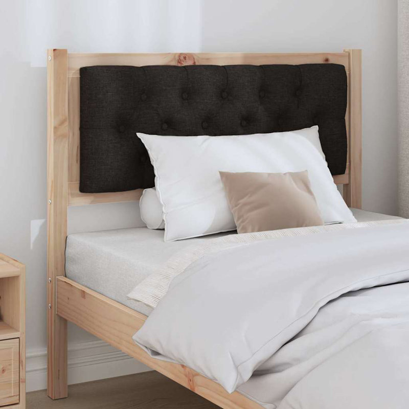Solid Wood Headboard, UK Single - DE 90 x 190 cm, Brown, Black