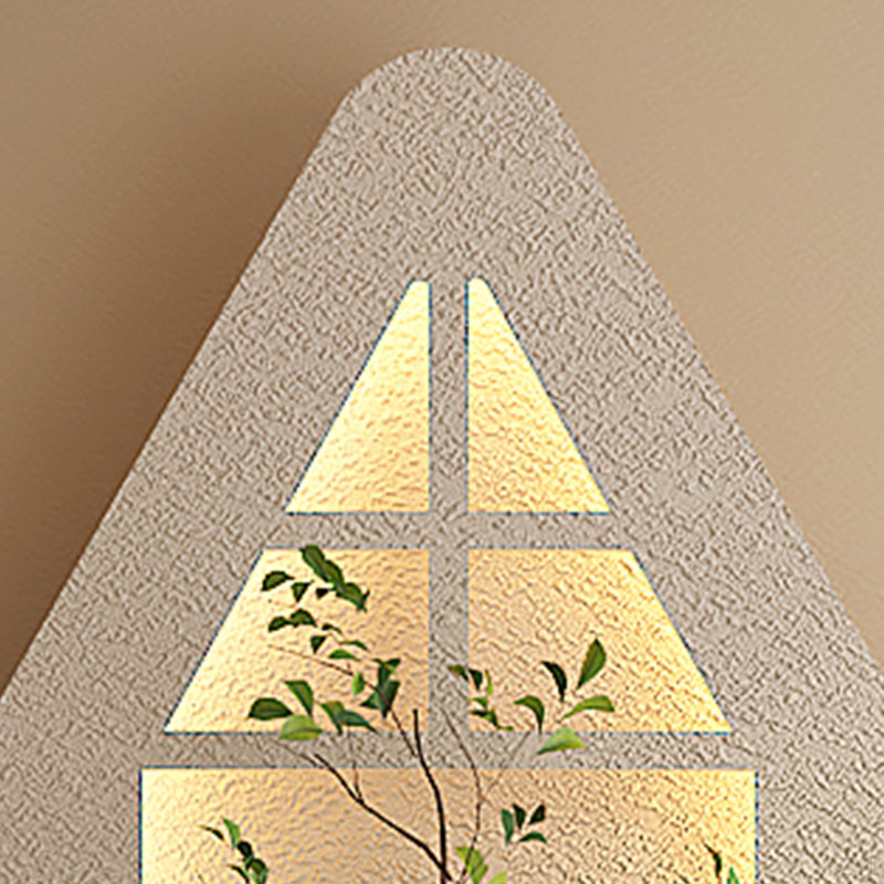 Décoration murale réglable en grès à 3 couleurs DEL avec plantes simulées - sculpture d'art 3D, vase en verre et télécommande pour salon, chambre à coucher