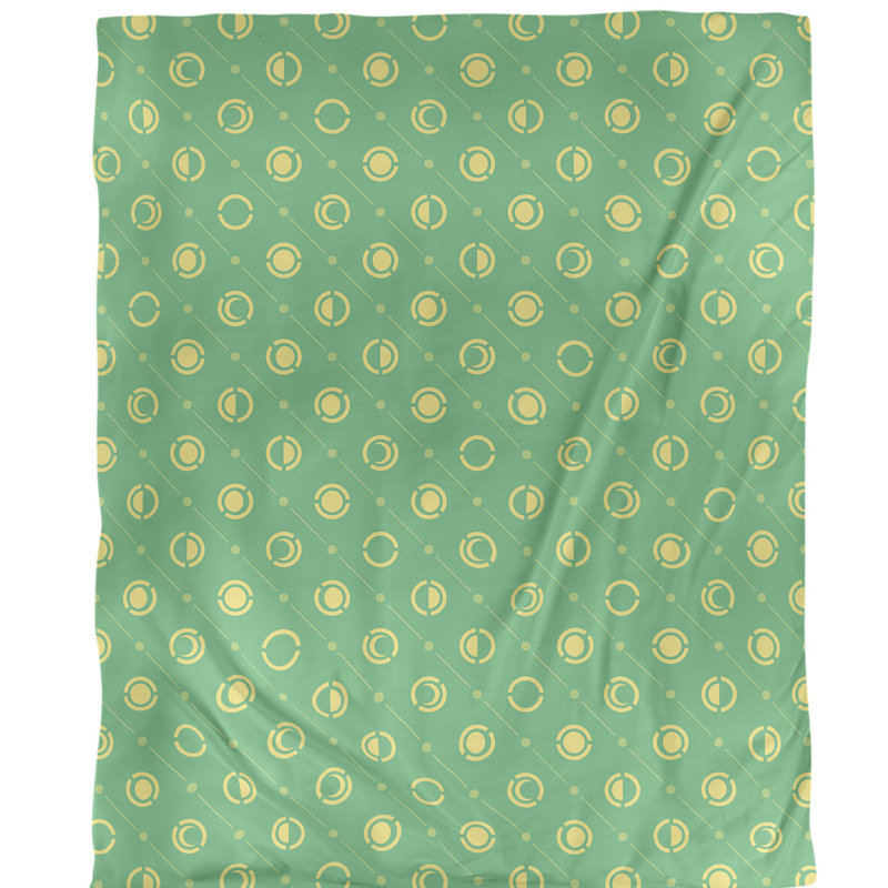 Housse de couette simple Moon phases, Housse de couette pour lit simple, Menthe/jaune, Microfibre