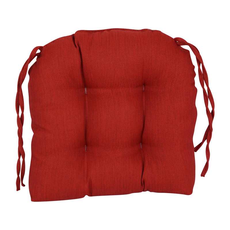 Outdoor 3.5'' Dining Chair Seat Cushion, Ribtex Red