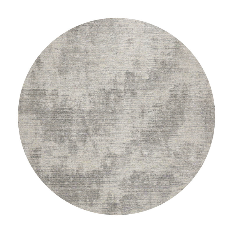 Tapis oriental multicolore en laine touffeté à la main beige, Rond 6 pi