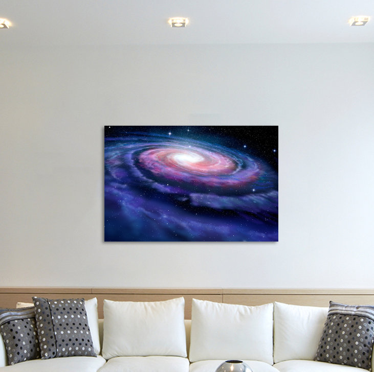 Gerahmtes Leinwandbild Spiralförmige Galaxie