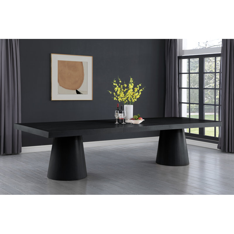 Hiromy Extendable Dining Table 11', Black