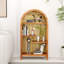 Étagère arquée autoportante à 4 niveaux à 4 niveaux, armoire de rangement asymétrique ouverte, étagère en bois pour hall d'entrée, salon, chambre à coucher, couloir