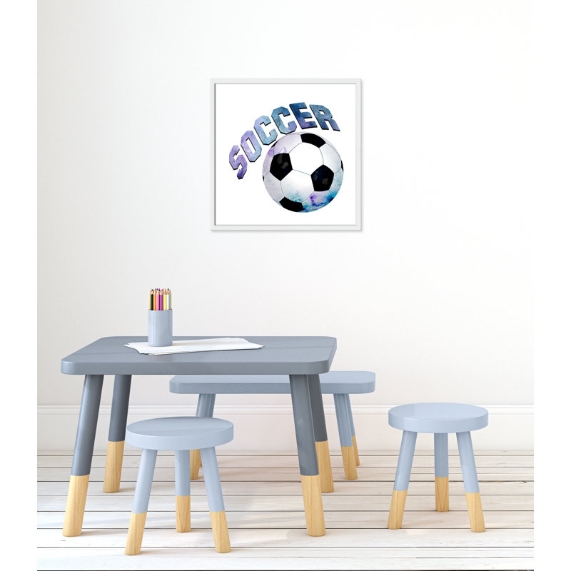 Fille de football 1, H 23,5 po x l 23,5 po x P 1,19 po, Encadré de boîte blanc