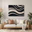 Art mural horizontal rayé gris clair, gris foncé, noir et métal-488402233
