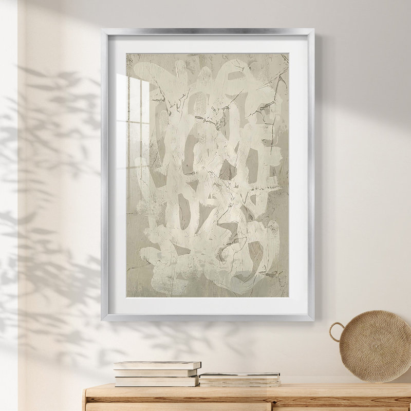 Impasto Artifact II -Framed Print, 25.5" H x 17.5" W, Silver
