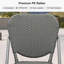 Ensemble de 2 tabourets de bar français en rotin de patio hauteur aluminium avec motif blanc et dossier en osier-1125479062