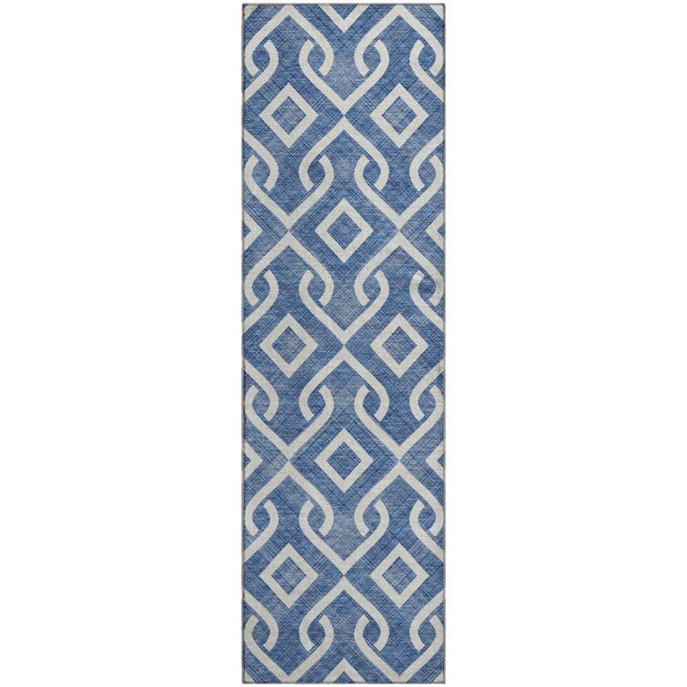 Premium Machine Washable Cerrito Blue Rug