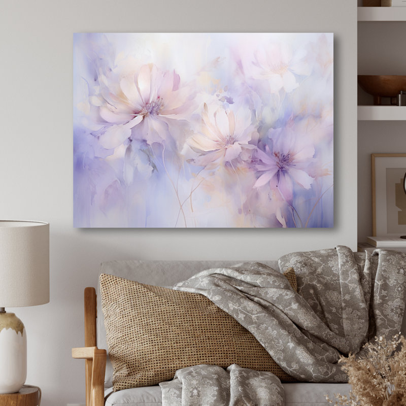 Décoration murale en métal «Purple Botanical Whispers II - Abstract Botanicals», H 16 po x l 32 po x P 1 po