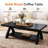 Solid Wood Coffee Table With Storage Shelf, Rustic Rectangular Center Table-1410245373