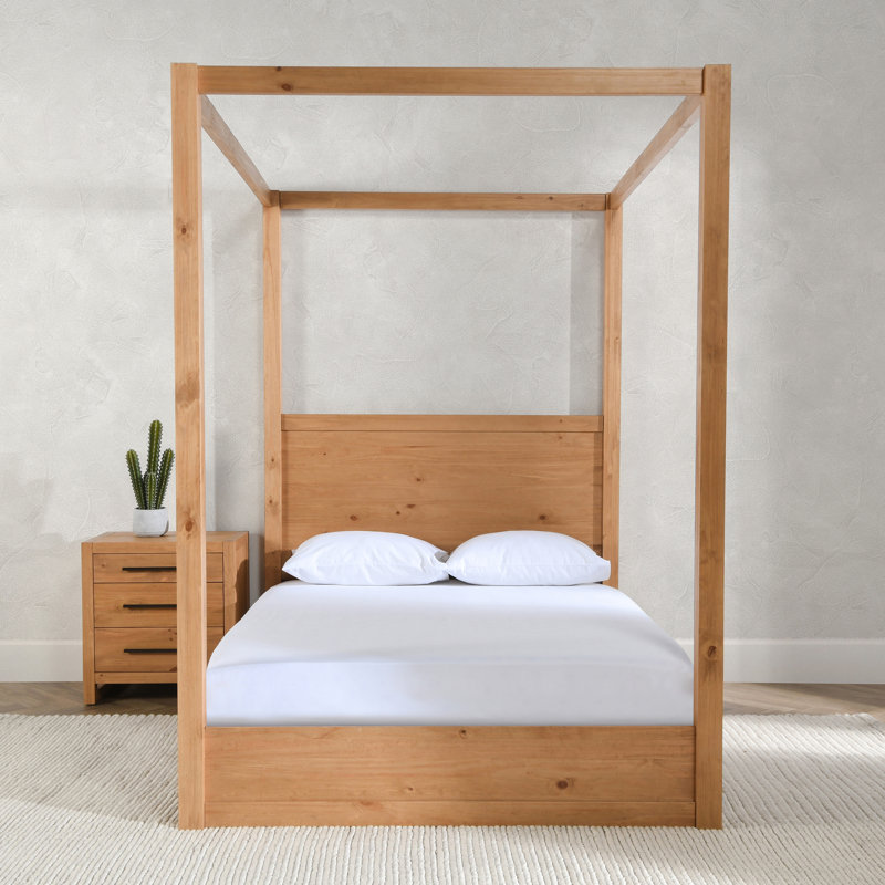 Modica Solid Wood Canopy Bed, Queen